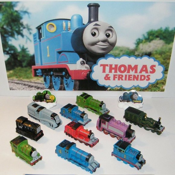 Thomas the Tank Engine Party Favors Set of 14 with10 Trains, 2 Stickers 2 Rings - Picture 1 of 7
